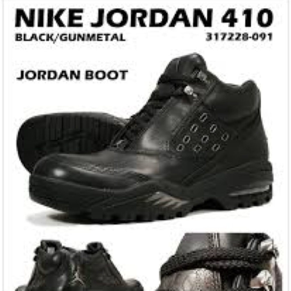 Air Jordan 410 Boot Triple Black Size 3 Winter Boots